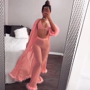 BADGAL BLVD His Loss Boa Pants Set